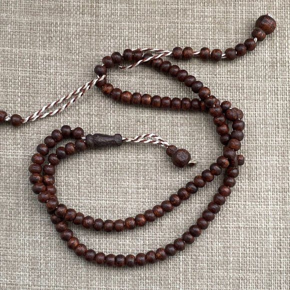 Handmade Pray Bead Dark Brown Real Wood Beads Tasbeeh Muslim Religious Beads - Picture 5 of 8